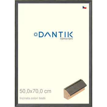 Rám na obraz DANTIK rámeček 50x70 | INCLINATA colori šedá (Plexi Čiré) (Vyrobeno s láskou u nás v DANTIKU)