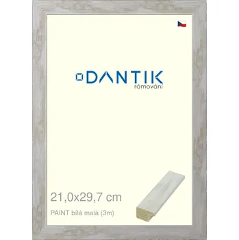 Rám na obraz DANTIK rámeček 21x29,7 | PAINT bílá malá (Sklo Čiré) (Vyrobeno s láskou u nás v DANTIKU)