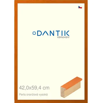 Rám na obraz DANTIK rámeček 42x59,4 | PERLA oranžová vysoká (Plexi Čiré) (Vyrobeno s láskou u nás v DANTIKU)
