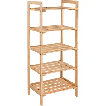 regál DEMA Dřevěný regál s pěti policemi 45x33x112 cm