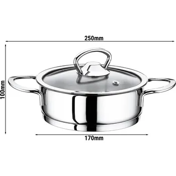 Zavařovací hrnec G.Gastro Mini hrnec z nerezové oceli s poklicí - Ø 160 mm - výška 50 mm - 1L