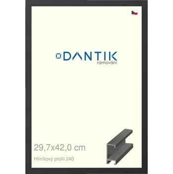 Rám na obraz DANTIK rámeček 29,7x42 | ALU profil 6240 Černá matná (Plexi Čiré) (Vyrobeno s láskou u nás v DANTIKU)