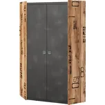 Rohová šatní skříň FARGO 17 smrk canyon/šedá klasický