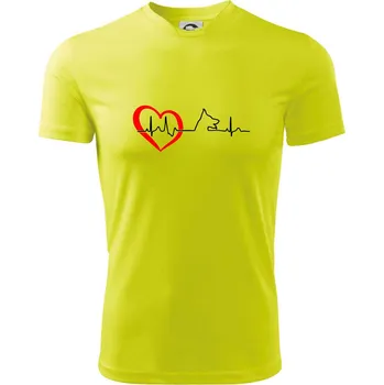 Německý ovčák ekg - Dětské triko sportovní (dresovina) - 146 cm/10 let ( Neonově žlutá )