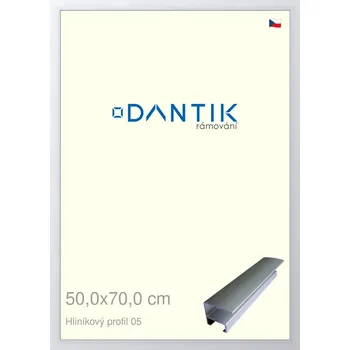 Rám na obraz DANTIK rámeček 50x70 | ALU profil 7005 Stříbrná matná (Plexi Čiré) (Vyrobeno s láskou u nás v DANTIKU)