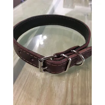 Obojek pro psa Kožený obojek hnědý - podšitý kůží 35