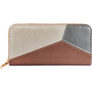 Peněženka Dámská trojbarevná peněženka Charm hnědá stříbrná a krémová