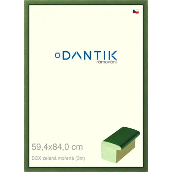 Rám na obraz DANTIK rámeček 59,4x84 | BOXzelená mořená (Plexi Čiré) (Vyrobeno s láskou u nás v DANTIKU)
