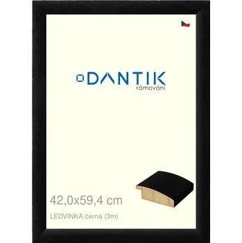 Rám na obraz DANTIK rámeček 42x59,4 | LEDVINKA černá (Plexi Čiré) (Vyrobeno s láskou u nás v DANTIKU)