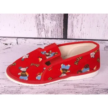 Chlapecké bačkory Bačkůrky papučky bačkory HP Čechtín 555 červené s myšákem Bobem velikost: 29,5