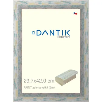 Rám na obraz DANTIK rámeček 29,7x42 | PAINT zelená velká (Plexi Čiré) (Vyrobeno s láskou u nás v DANTIKU)