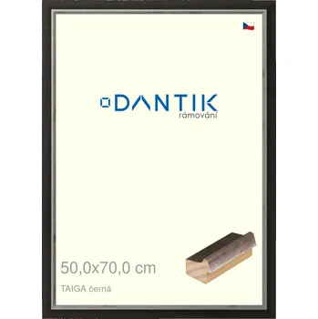 Rám na obraz DANTIK rámeček 50x70 | TAIGA černá (Plexi Čiré) (Vyrobeno s láskou u nás v DANTIKU)