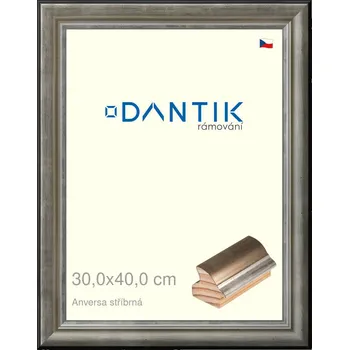 Rám na obraz DANTIK rámeček 30x40 | ANIVERSA stříbrná (Plexi Čiré) (Vyrobeno s láskou u nás v DANTIKU)