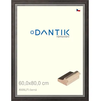 Rám na obraz DANTIK rámeček 60x80 | AMALFI černá (Plexi Čiré) (Vyrobeno s láskou u nás v DANTIKU)