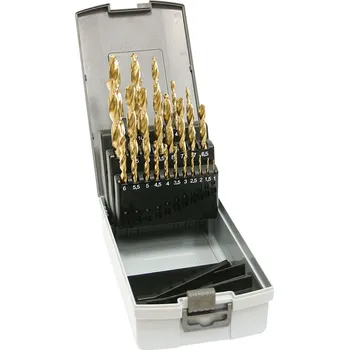 Vrták NÁSTROJE CZ Sada vrtáků 24 dílná, 1,00-10,00x0,5mm+3,3+4,2+6,8+10,2+10,5 S338RCZ002HSS TiN, plastová krabička - SV338RCZ002HSSTIN-24P