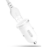 XO Autonabíječka s USB C Kabelem 2x USB 2,1A Bílá