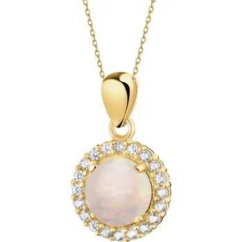 Přívěsek Zlatý přívěsek s opalitem a zirkony - AP538-2961