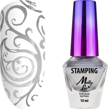 Přípravek na nehty Lak na razítkování nehtů Molly Lac 10ml - č. 3 - stříbrný
