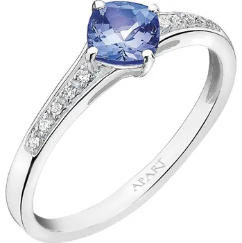 Prsten Prsten z bílého zlata s diamanty a tanzanitem - ryzost 585 - 109.634