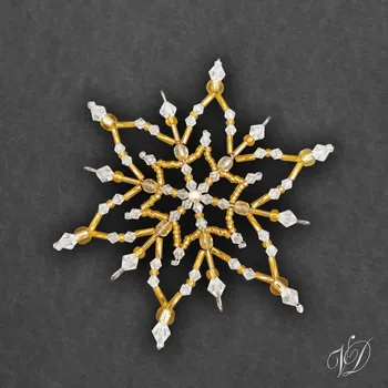 Vánoční ozdoba Vánoční korálková hvězda 0395 (PEVNÁ A NEREZ) Christmas bead ornament (Vánoční hvězda z korálků - Korálková hvězdička a vločka - Hvězdy a hvězdičky z korálků - Christmas bead star)