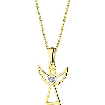 Přívěsek Zlatý přívěsek s diamantem - anděl - 0,003 ct - ryzost 585 - 109.907