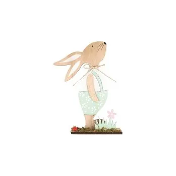 Velikonoční dekorace Zajíc dřevěný na postavení 26 cm