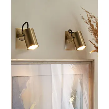 Nástěnné svítidlo Nástěnná svítidla mosazné kovové 2 nastavitelná stínidla moderní industriální design Beliani