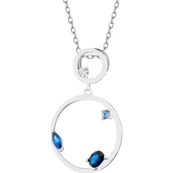 Přívěsek Stříbrný přívěsek se zirkony - kroužky - AP537-5373