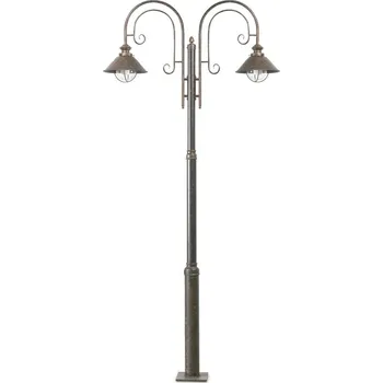 Osvětlení FARO BARCELONA Stojanové svítidlo Nautica 2 stínidla - základní deska délka 18,5 cm, šířka 18,5 cm oxidově hnědá, čirá 2 x 12 W - Doprava zdarma