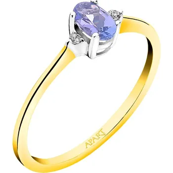 Prsten Prsten ze žlutého a bílého zlata s brilianty a tanzanitem - ryzost 585 - 103.131