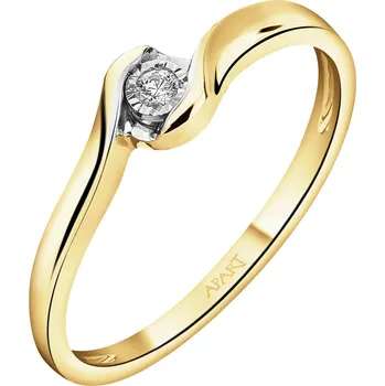 Prsten Prsten ze žlutého a bílého zlata s briliantem - 0,02 ct - ryzost 585 - 101.311