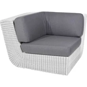 Zahradní pohovka Cane-line rohový díl pohovky Savannah - modulový systém Provedení: černá, polštáře: bílá