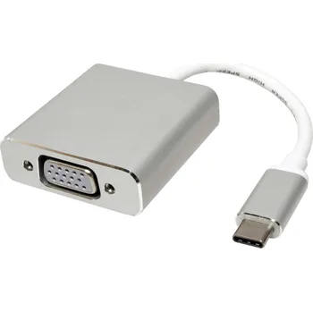 Redukce ROLINE ROLINE Adaptér USB C(M) -> VGA(F), 1920x1080@60Hz, Alu