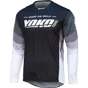 Moto oblečení YOKO Motokrosový dres YOKO TWO černo/bílo/šedé M