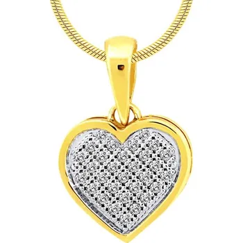 Přívěsek Zlatý přívěsek s diamanty - srdce - 0,10 ct - ryzost 585 - 160.113