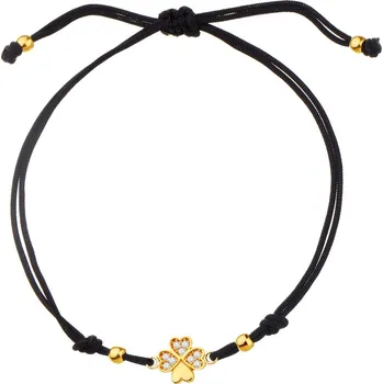 Náramek Stříbrný náramek se zirkony - čtyřlístek - AP527-7139