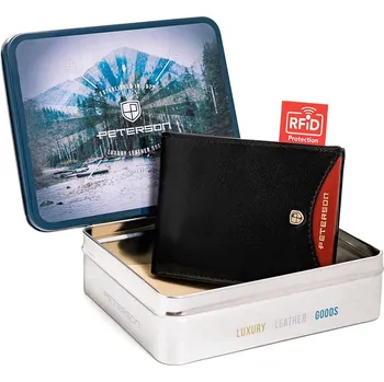 Peněženka Pánská kožená peněženka Peterson PTN 366.01 2-1-1 černá