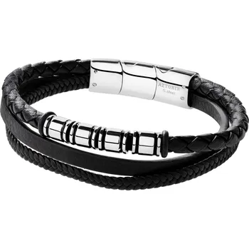 Náramek Náramek z ušlechtilé oceli a kůže - AZ534-7885