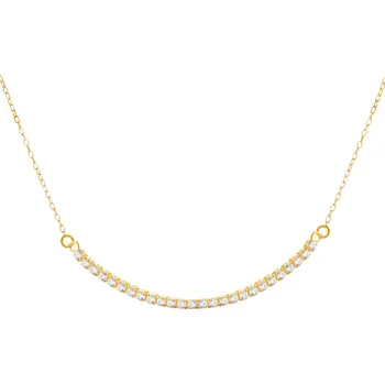 Náhrdelník Zlatý náhrdelník se zirkony, anker - AP529-7398