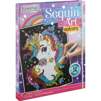 kreativní sada Flitrový obrázek - Jednorožec