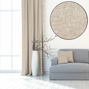 Dekorační látka Blackout West - béžová obšití okrajů a našití stužky 140