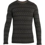 Icebreaker Mens Merino 200 Oasis Long Sleeve Crewe First Snow, Black/Loden/Aop (0A56VAA55) - pánské termo triko XL + Doprava zdarma