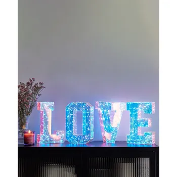 Dekorativní svítidlo Inteligentní LED světelné dekorace písmena znamení vícebarevná duha USB napájení Beliani