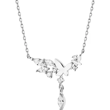 Náhrdelník Stříbrný náhrdelník se zirkony - motýl - AP531-7346