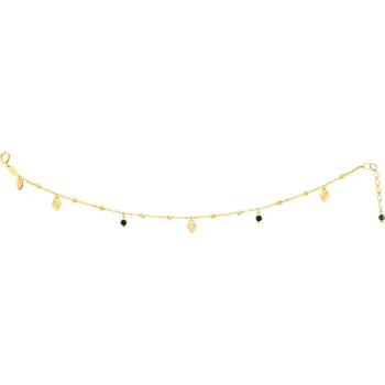 Náramek Zlatý náramek se zirkony, anker - srdce - AP529-0070