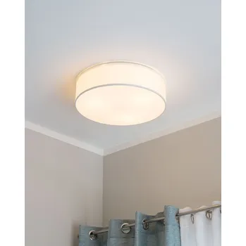 Stropní lampa bílá polykotonová ø 45 cm Boho moderní svítidlo ložnice obývák Beliani