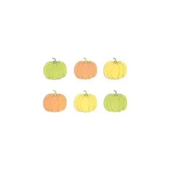 Samolepící dekorace Dýně dřevěné s lepíkem 3,5 cm/6 ks
