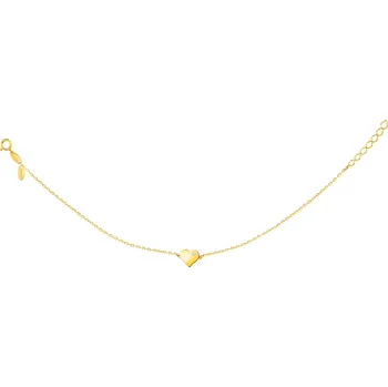 Náramek Zlatý náramek se zirkonem, anker - srdce - AP532-4212