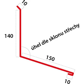 Střešní lemovaní STATO ST4/2 - lem ke zdi horní r.š.312/2m Povrchová úprava: AL Stucco, Barva oplechování: Grafitová