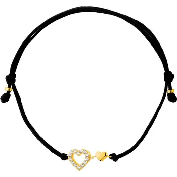 Náramek Náramek s prvky ze žlutého zlata se zirkony - srdce - AP530-8145